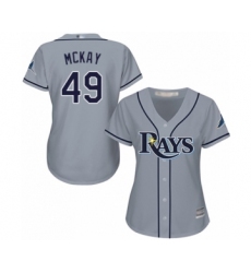 Women's Tampa Bay Rays #49 Brendan McKay Authentic Grey Road Cool Base Baseball Player Jersey