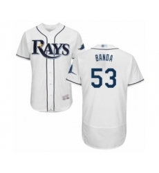 Men's Tampa Bay Rays #53 Anthony Banda Home White Home Flex Base Authentic Collection Baseball Player Jersey
