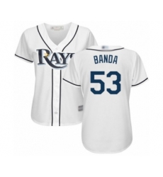 Women's Tampa Bay Rays #53 Anthony Banda Authentic White Home Cool Base Baseball Player Jersey