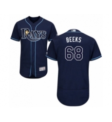 Men's Tampa Bay Rays #68 Jalen Beeks Navy Blue Alternate Flex Base Authentic Collection Baseball Player Jersey