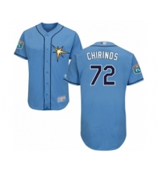 Men's Tampa Bay Rays #72 Yonny Chirinos Light Blue Flexbase Authentic Collection Baseball Player Jersey