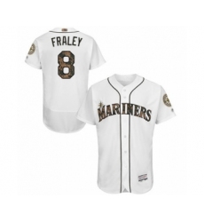 Men's Seattle Mariners #8 Jake Fraley Authentic White 2016 Memorial Day Fashion Flex Base Baseball Player Jersey