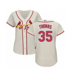 Women's St. Louis Cardinals #35 Lane Thomas Authentic Cream Alternate Cool Base Baseball Player Jersey