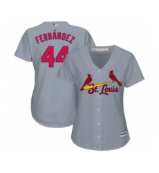 Women's St. Louis Cardinals #44 Junior Fernandez Authentic Grey Road Cool Base Baseball Player Jersey