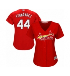 Women's St. Louis Cardinals #44 Junior Fernandez Authentic Red Alternate Cool Base Baseball Player Jersey