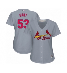 Women's St. Louis Cardinals #53 John Gant Authentic Grey Road Cool Base Baseball Player Jersey