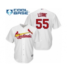 Youth St. Louis Cardinals #55 Dominic Leone Authentic White Home Cool Base Baseball Player Jersey