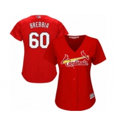 Women's St. Louis Cardinals #60 John Brebbia Authentic Red Alternate Cool Base Baseball Player Jersey