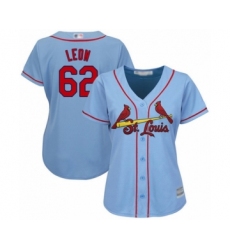 Women's St. Louis Cardinals #62 Daniel Ponce de Leon Authentic Light Blue Alternate Cool Base Baseball Player Jersey
