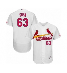 Men's St. Louis Cardinals #63 Edmundo Sosa White Home Flex Base Authentic Collection Baseball Player Jersey