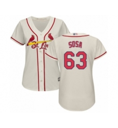 Women's St. Louis Cardinals #63 Edmundo Sosa Authentic Cream Alternate Cool Base Baseball Player Jersey