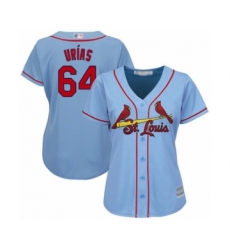 Women's St. Louis Cardinals #64 Ramon Urias Authentic Light Blue Alternate Cool Base Baseball Player Jersey