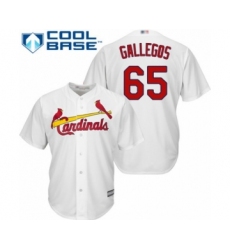 Youth St. Louis Cardinals #65 Giovanny Gallegos Authentic White Home Cool Base Baseball Player Jersey