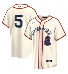 Men's San Francisco Giants #5 Mike Yastrzemski Cream 2024 Rickwood Classic Stitched Baseball Jersey