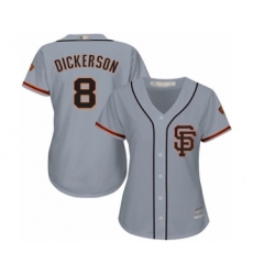Women's San Francisco Giants #8 Alex Dickerson Authentic Grey Road 2 Cool Base Baseball Player Jersey