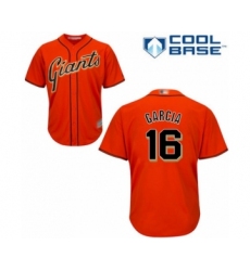 Youth San Francisco Giants #16 Aramis Garcia Authentic Orange Alternate Cool Base Baseball Player Jersey