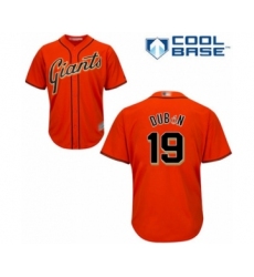 Youth San Francisco Giants #19 Mauricio Dubon Authentic Orange Alternate Cool Base Baseball Player Jersey