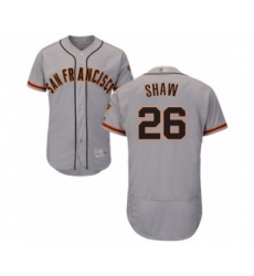 Men's San Francisco Giants #26 Chris Shaw Grey Road Flex Base Authentic Collection Baseball Player Jersey