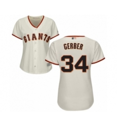 Women's San Francisco Giants #34 Mike Gerber Authentic Cream Home Cool Base Baseball Player Jersey