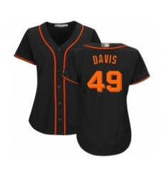 Women's San Francisco Giants #49 Jaylin Davis Authentic Black Alternate Cool Base Baseball Player Jersey