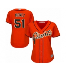 Women's San Francisco Giants #51 Conner Menez Authentic Orange Alternate Cool Base Baseball Player Jersey