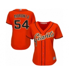 Women's San Francisco Giants #54 Reyes Moronta Authentic Orange Alternate Cool Base Baseball Player Jersey
