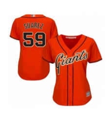 Women's San Francisco Giants #59 Andrew Suarez Authentic Orange Alternate Cool Base Baseball Player Jersey