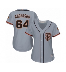 Women's San Francisco Giants #64 Shaun Anderson Authentic Grey Road 2 Cool Base Baseball Player Jersey