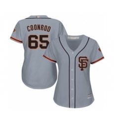 Women's San Francisco Giants #65 Sam Coonrod Authentic Grey Road 2 Cool Base Baseball Player Jersey
