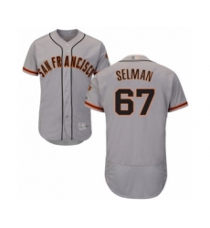 Men's San Francisco Giants #67 Sam Selman Grey Road Flex Base Authentic Collection Baseball Player Jersey