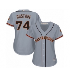 Women's San Francisco Giants #74 Jandel Gustave Authentic Grey Road Cool Base Baseball Player Jersey