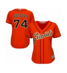 Women's San Francisco Giants #74 Jandel Gustave Authentic Orange Alternate Cool Base Baseball Player Jersey