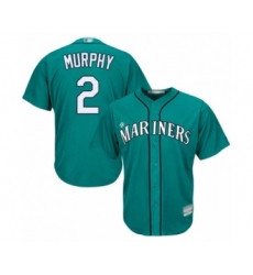 Youth Seattle Mariners #2 Tom Murphy Authentic Teal Green Alternate Cool Base Baseball Player Jersey
