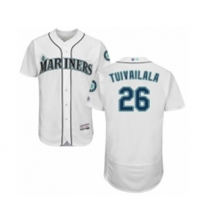 Men's Seattle Mariners #26 Sam Tuivailala White Home Flex Base Authentic Collection Baseball Player Jersey