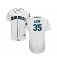 Men's Seattle Mariners #35 Justin Dunn White Home Flex Base Authentic Collection Baseball Player Jersey