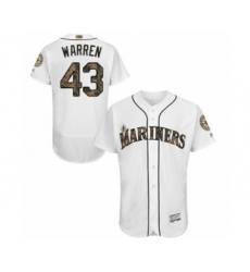 Men's Seattle Mariners #43 Art Warren Authentic White 2016 Memorial Day Fashion Flex Base Baseball Player Jersey