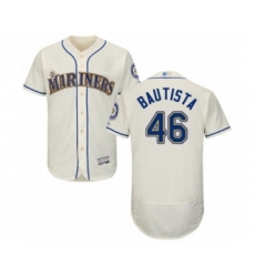 Men's Seattle Mariners #46 Gerson Bautista Cream Alternate Flex Base Authentic Collection Baseball Player Jersey