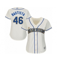Women's Seattle Mariners #46 Gerson Bautista Authentic Cream Alternate Cool Base Baseball Player Jersey