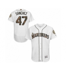 Men's Seattle Mariners #47 Ricardo Sanchez Authentic White 2016 Memorial Day Fashion Flex Base Baseball Player Jersey