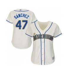 Women's Seattle Mariners #47 Ricardo Sanchez Authentic Cream Alternate Cool Base Baseball Player Jersey