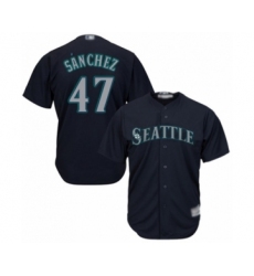 Youth Seattle Mariners #47 Ricardo Sanchez Authentic Navy Blue Alternate 2 Cool Base Baseball Player Jersey
