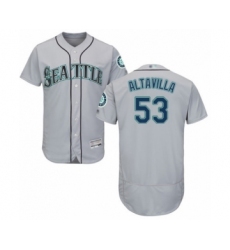 Men's Seattle Mariners #53 Dan Altavilla Grey Road Flex Base Authentic Collection Baseball Player Jersey