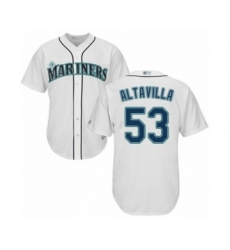 Youth Seattle Mariners #53 Dan Altavilla Authentic White Home Cool Base Baseball Player Jersey