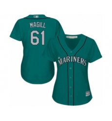 Women's Seattle Mariners #61 Matt Magill Authentic Teal Green Alternate Cool Base Baseball Player Jersey