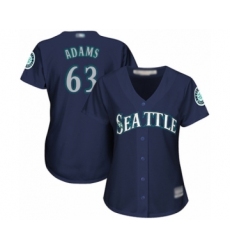 Women's Seattle Mariners #63 Austin Adams Authentic Navy Blue Alternate 2 Cool Base Baseball Player Jersey