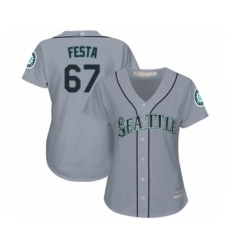 Women's Seattle Mariners #67 Matt Festa Authentic Grey Road Cool Base Baseball Player Jersey