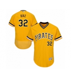 Men's Pittsburgh Pirates #32 Elias Diaz Gold Alternate Flex Base Authentic Collection Baseball Player Jersey