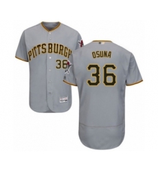 Men's Pittsburgh Pirates #36 Jose Osuna Grey Road Flex Base Authentic Collection Baseball Player Jersey