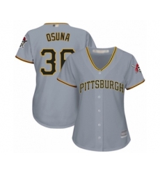 Women's Pittsburgh Pirates #36 Jose Osuna Authentic Grey Road Cool Base Baseball Player Jersey