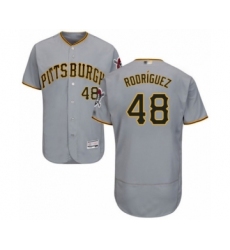 Men's Pittsburgh Pirates #48 Richard Rodriguez Grey Road Flex Base Authentic Collection Baseball Player Jersey